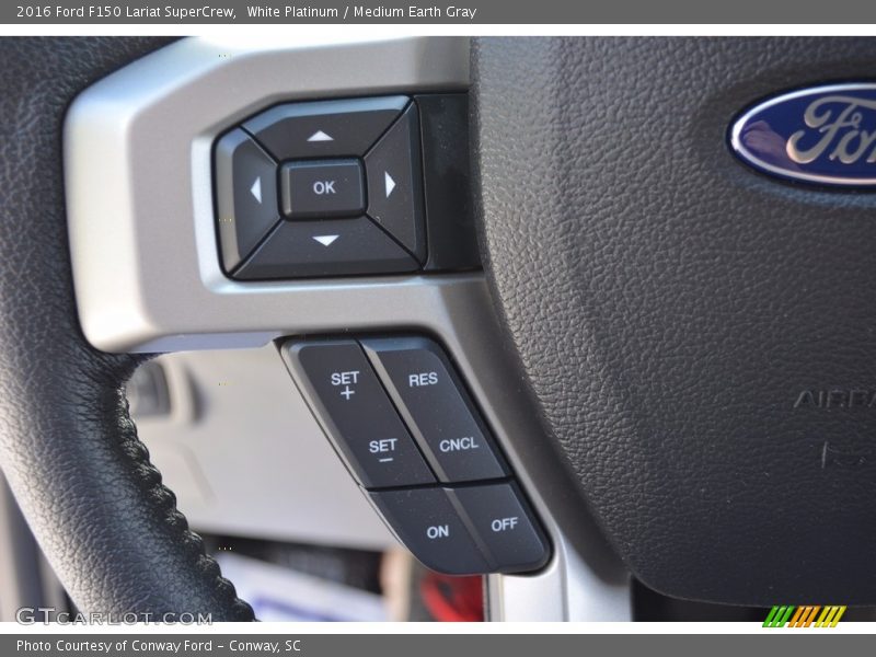 White Platinum / Medium Earth Gray 2016 Ford F150 Lariat SuperCrew