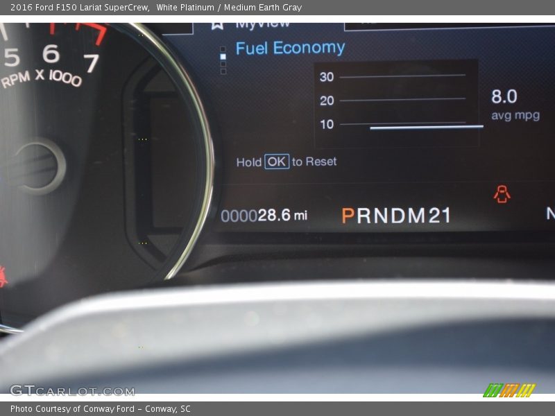 White Platinum / Medium Earth Gray 2016 Ford F150 Lariat SuperCrew