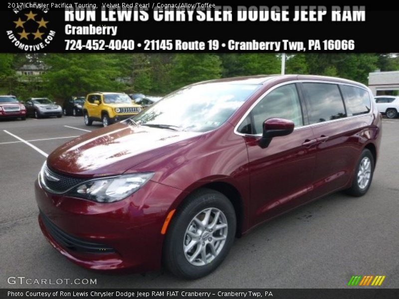 Velvet Red Pearl / Cognac/Alloy/Toffee 2017 Chrysler Pacifica Touring