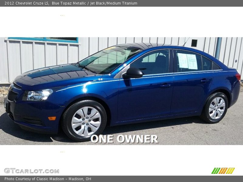 Blue Topaz Metallic / Jet Black/Medium Titanium 2012 Chevrolet Cruze LS