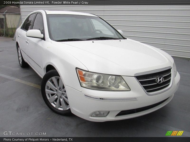 Powder White Pearl / Gray 2009 Hyundai Sonata Limited V6
