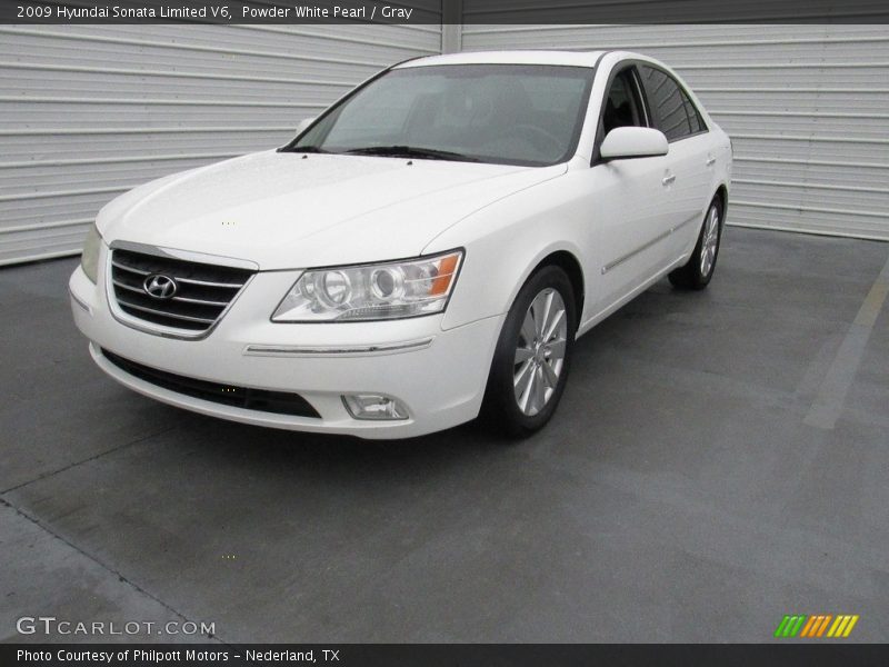 Powder White Pearl / Gray 2009 Hyundai Sonata Limited V6