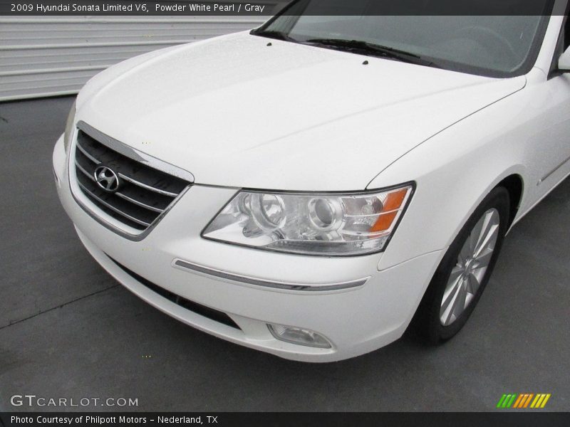Powder White Pearl / Gray 2009 Hyundai Sonata Limited V6