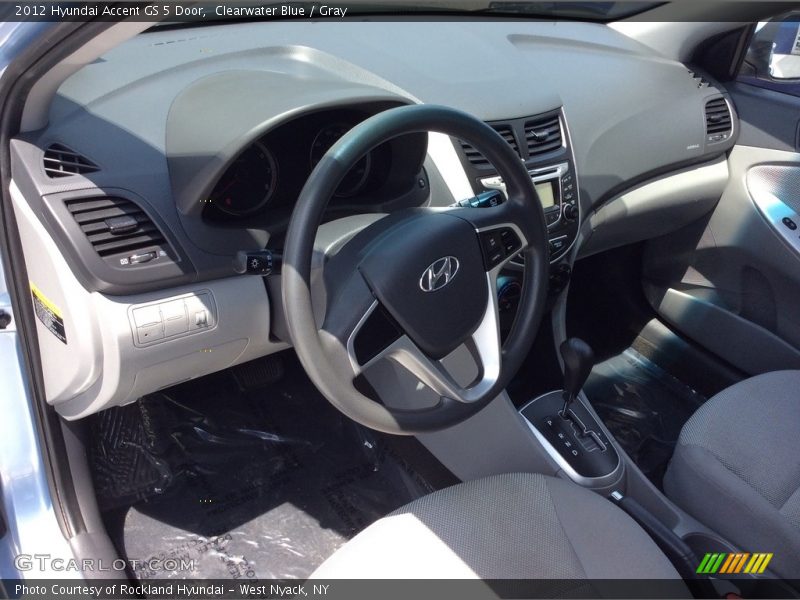 Clearwater Blue / Gray 2012 Hyundai Accent GS 5 Door