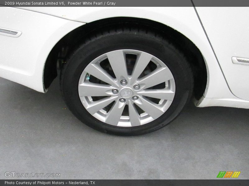 Powder White Pearl / Gray 2009 Hyundai Sonata Limited V6