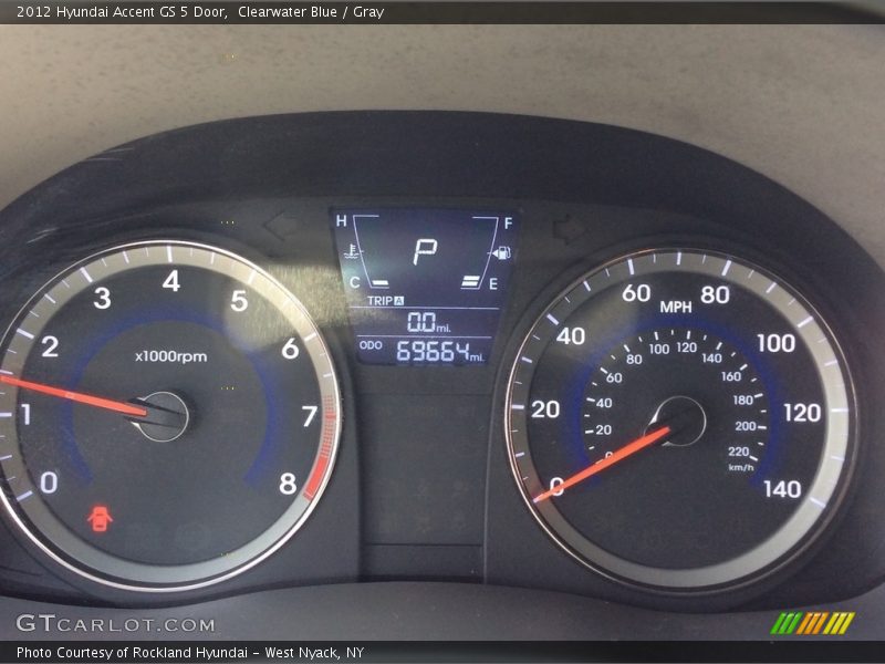 Clearwater Blue / Gray 2012 Hyundai Accent GS 5 Door