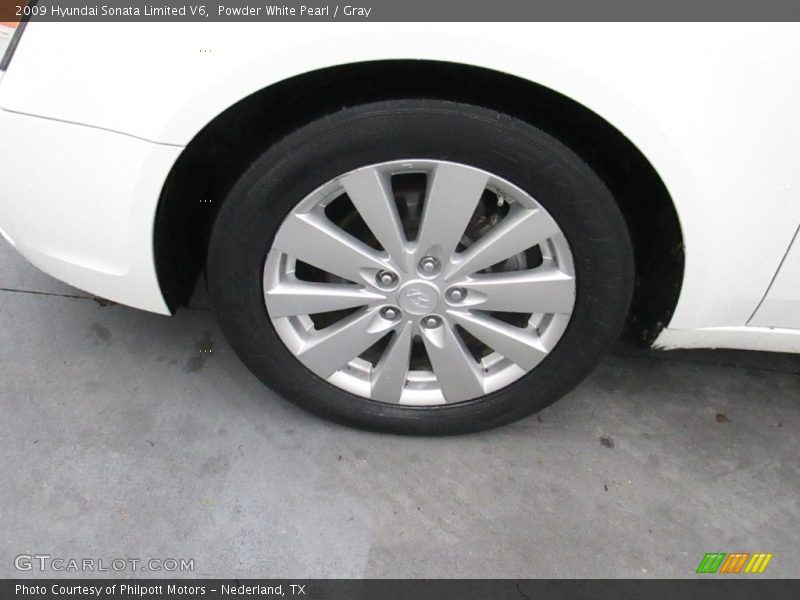 Powder White Pearl / Gray 2009 Hyundai Sonata Limited V6