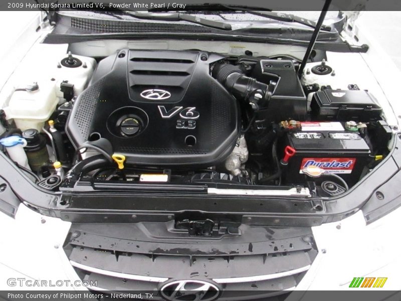 Powder White Pearl / Gray 2009 Hyundai Sonata Limited V6