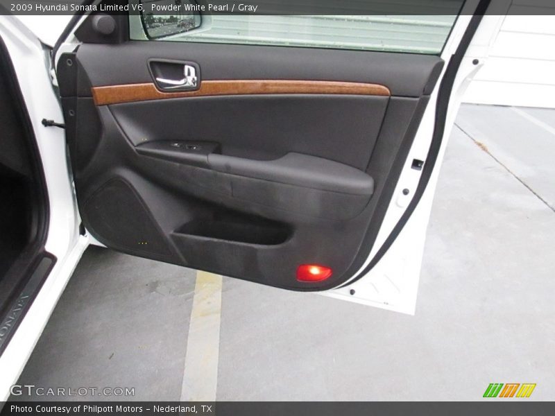 Powder White Pearl / Gray 2009 Hyundai Sonata Limited V6