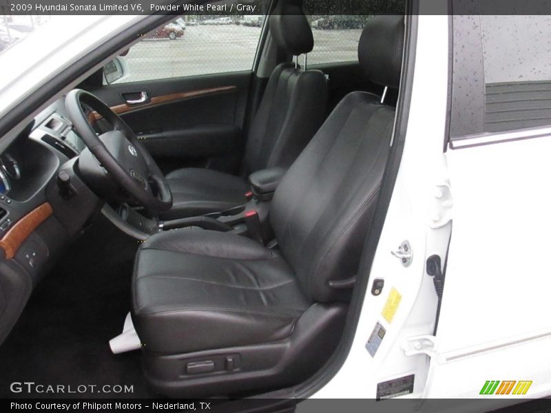 Powder White Pearl / Gray 2009 Hyundai Sonata Limited V6