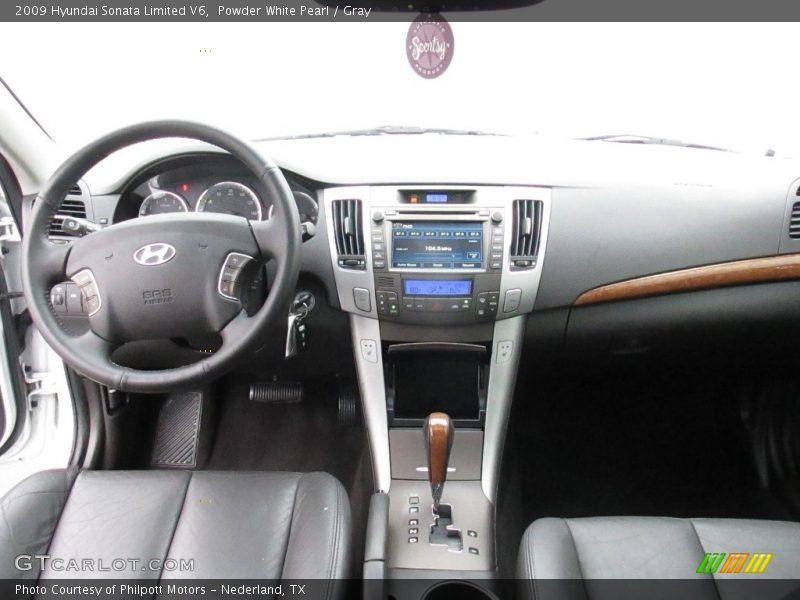 Powder White Pearl / Gray 2009 Hyundai Sonata Limited V6