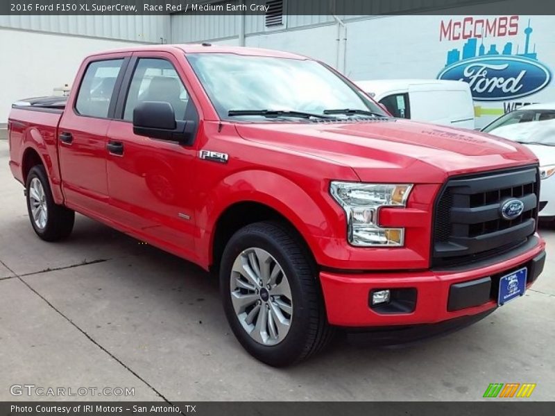 Race Red / Medium Earth Gray 2016 Ford F150 XL SuperCrew