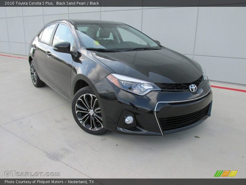 Black Sand Pearl / Black 2016 Toyota Corolla S Plus