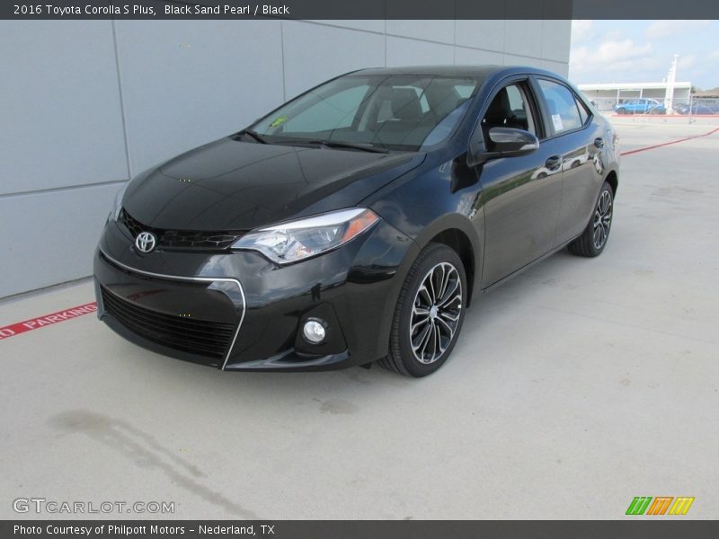 Black Sand Pearl / Black 2016 Toyota Corolla S Plus