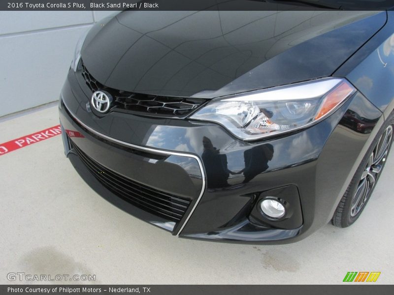 Black Sand Pearl / Black 2016 Toyota Corolla S Plus