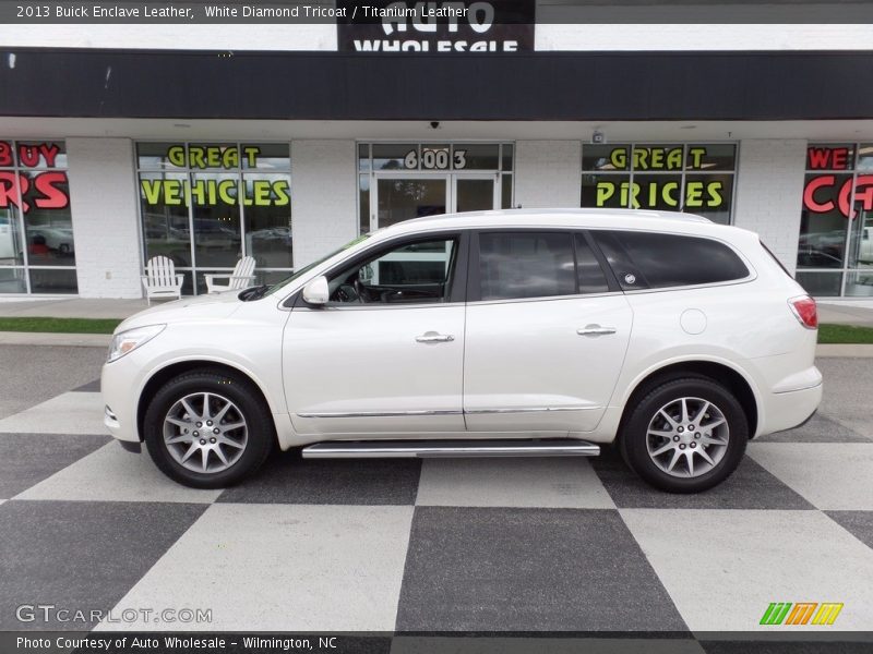 White Diamond Tricoat / Titanium Leather 2013 Buick Enclave Leather