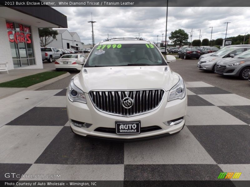 White Diamond Tricoat / Titanium Leather 2013 Buick Enclave Leather