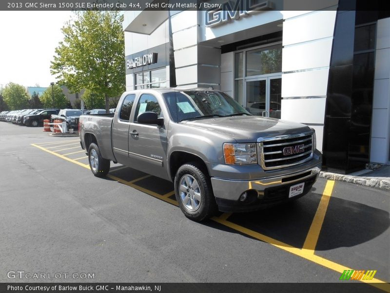 Steel Gray Metallic / Ebony 2013 GMC Sierra 1500 SLE Extended Cab 4x4