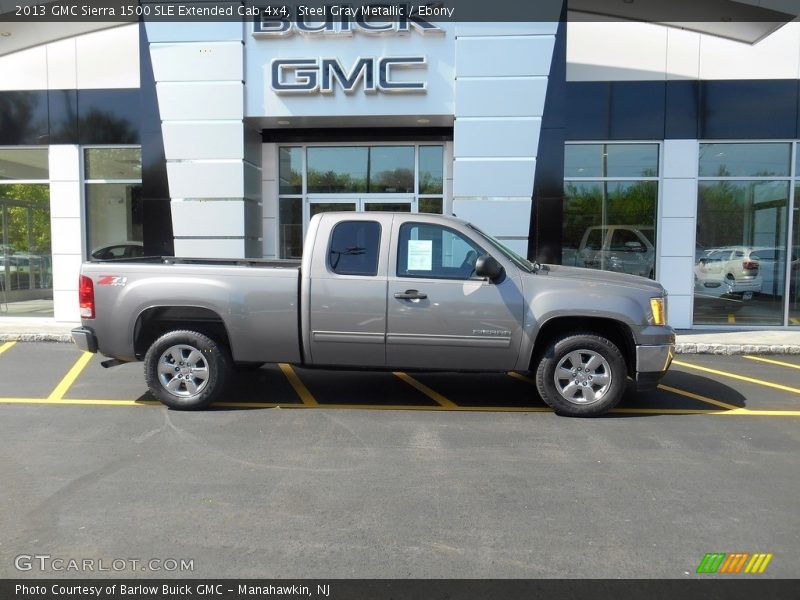 Steel Gray Metallic / Ebony 2013 GMC Sierra 1500 SLE Extended Cab 4x4