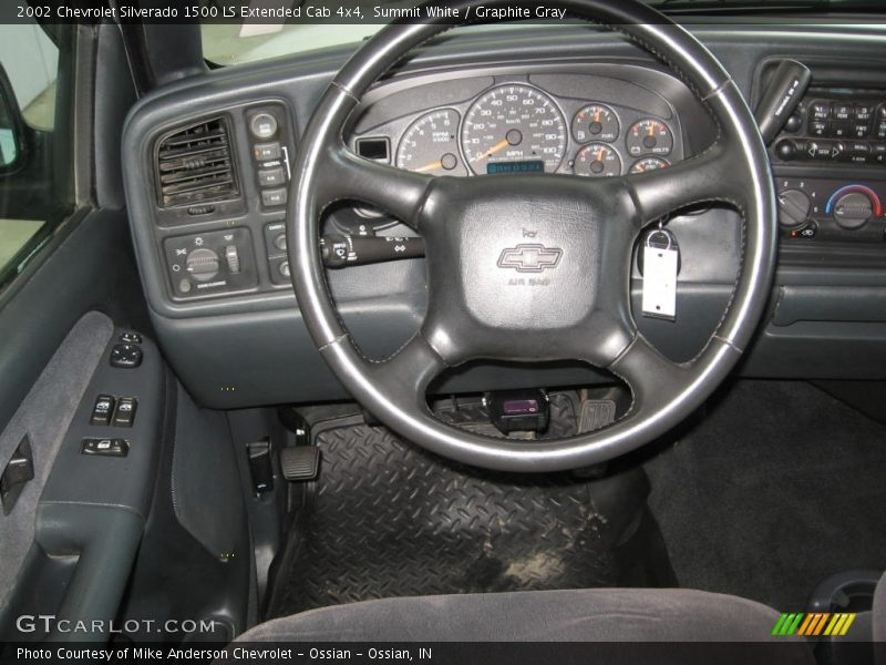 Summit White / Graphite Gray 2002 Chevrolet Silverado 1500 LS Extended Cab 4x4