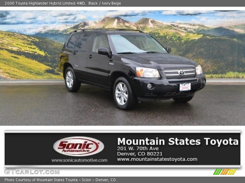 Black / Ivory Beige 2006 Toyota Highlander Hybrid Limited 4WD
