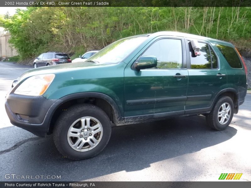 Clover Green Pearl / Saddle 2002 Honda CR-V EX 4WD