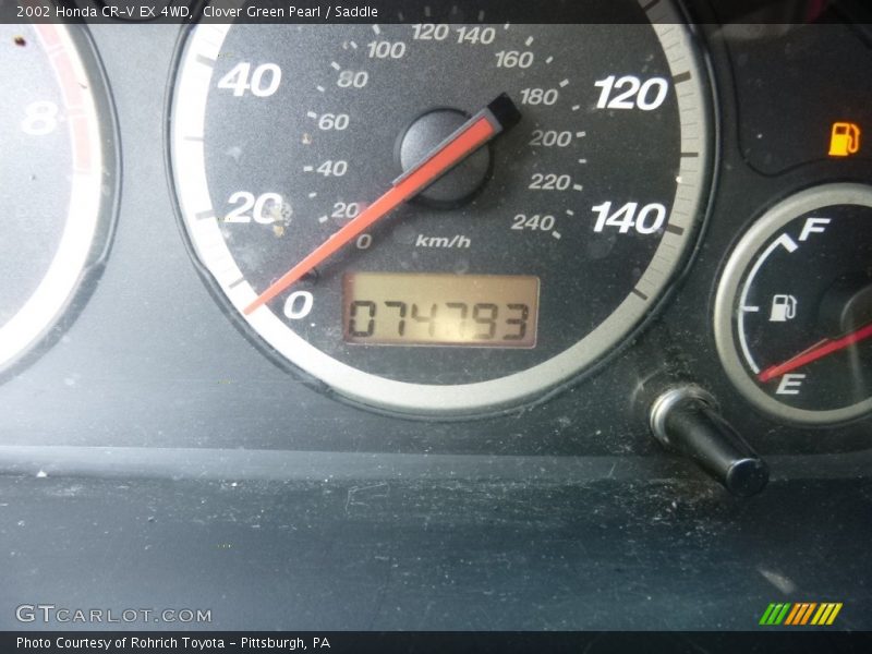 Clover Green Pearl / Saddle 2002 Honda CR-V EX 4WD