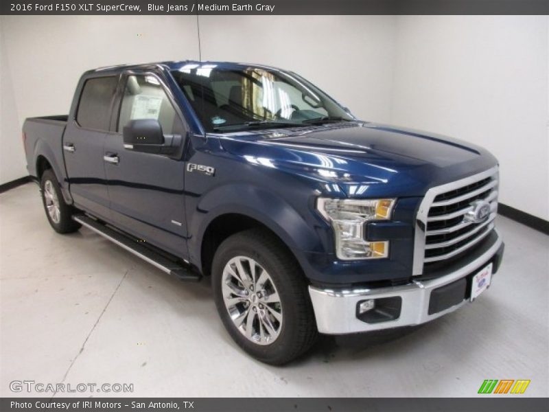 Blue Jeans / Medium Earth Gray 2016 Ford F150 XLT SuperCrew