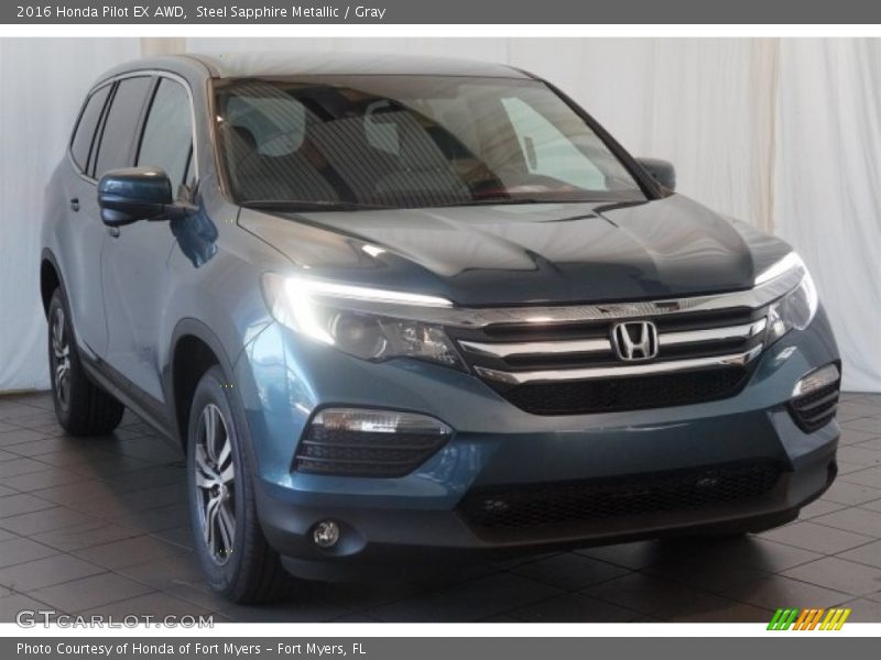 Steel Sapphire Metallic / Gray 2016 Honda Pilot EX AWD