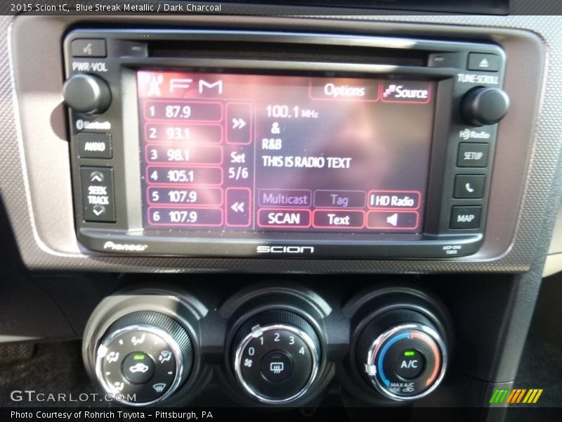 Blue Streak Metallic / Dark Charcoal 2015 Scion tC