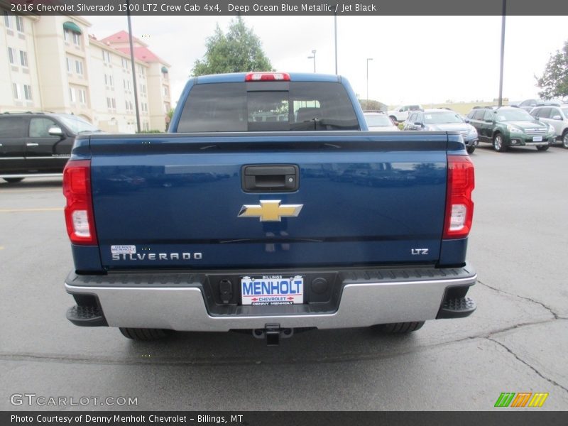 Deep Ocean Blue Metallic / Jet Black 2016 Chevrolet Silverado 1500 LTZ Crew Cab 4x4