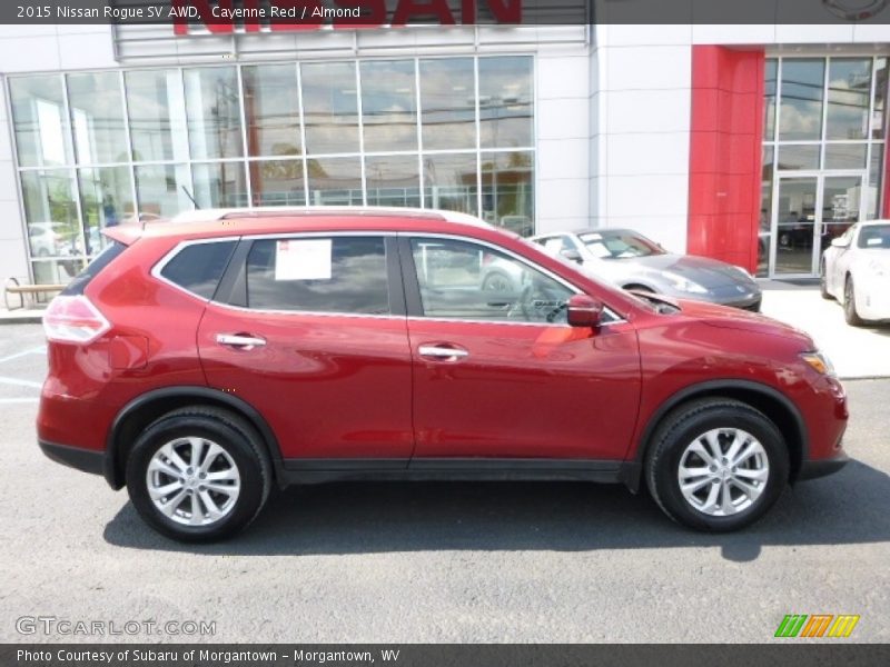 Cayenne Red / Almond 2015 Nissan Rogue SV AWD