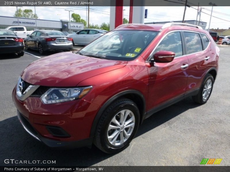 Cayenne Red / Almond 2015 Nissan Rogue SV AWD