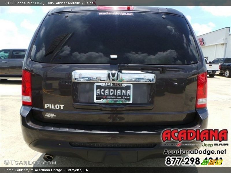 Dark Amber Metallic / Beige 2013 Honda Pilot EX-L