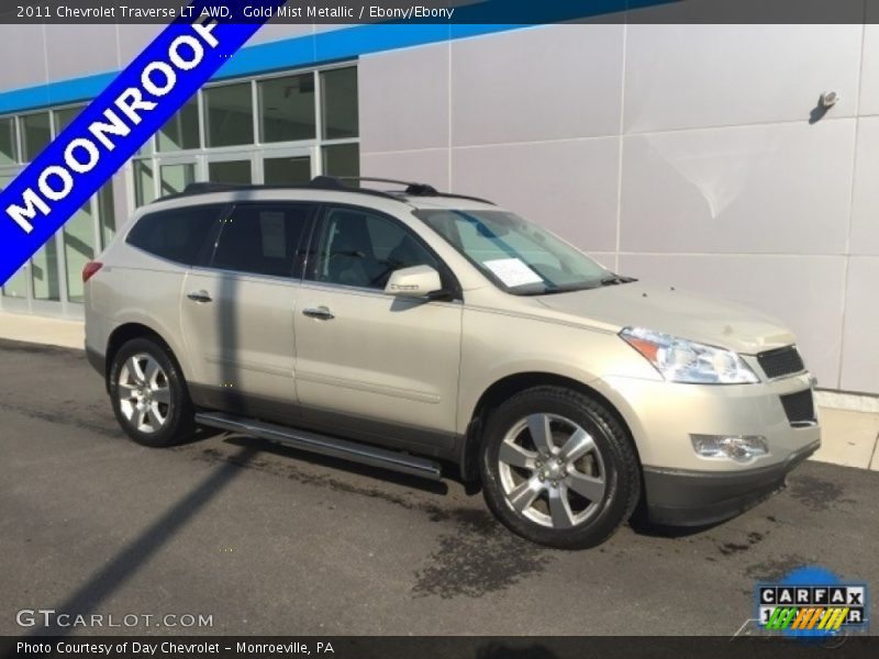 Gold Mist Metallic / Ebony/Ebony 2011 Chevrolet Traverse LT AWD