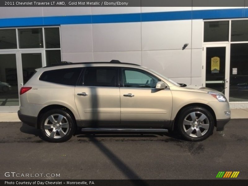 Gold Mist Metallic / Ebony/Ebony 2011 Chevrolet Traverse LT AWD