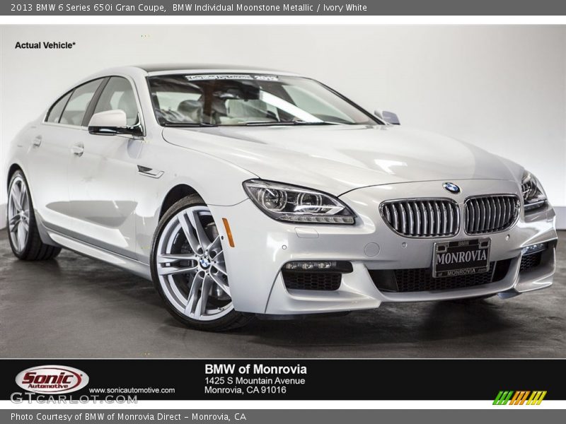 BMW Individual Moonstone Metallic / Ivory White 2013 BMW 6 Series 650i Gran Coupe