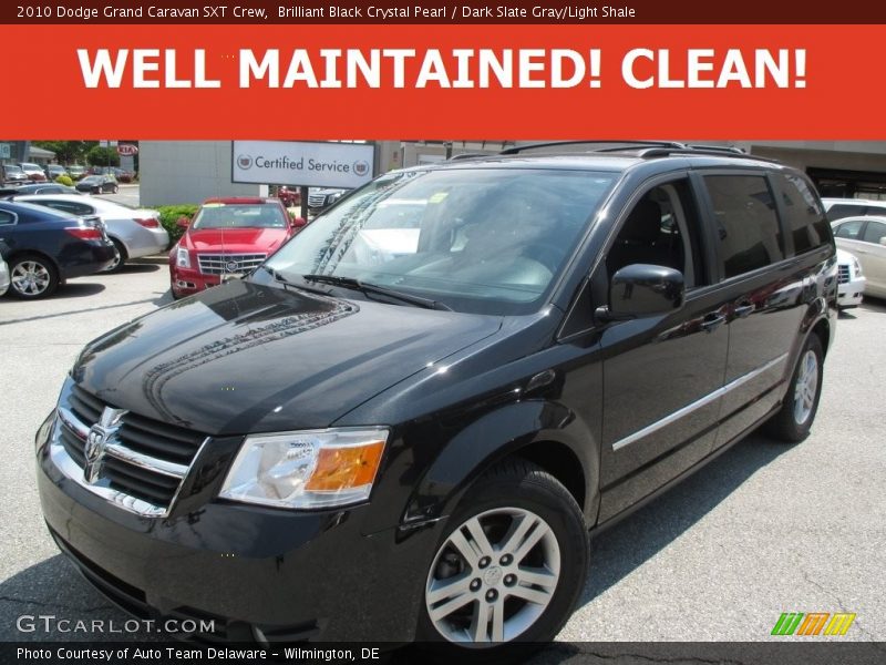 Brilliant Black Crystal Pearl / Dark Slate Gray/Light Shale 2010 Dodge Grand Caravan SXT Crew