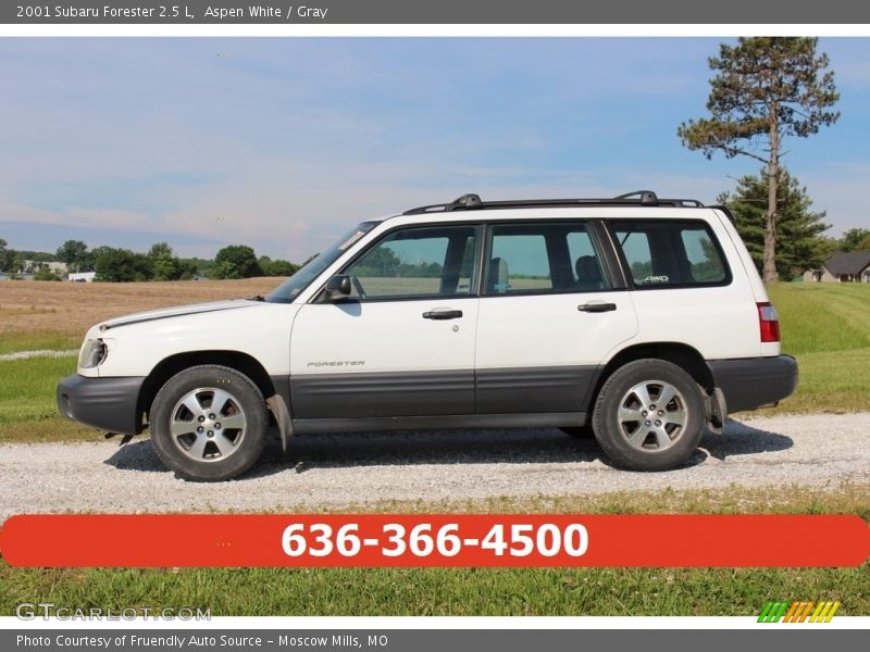Aspen White / Gray 2001 Subaru Forester 2.5 L