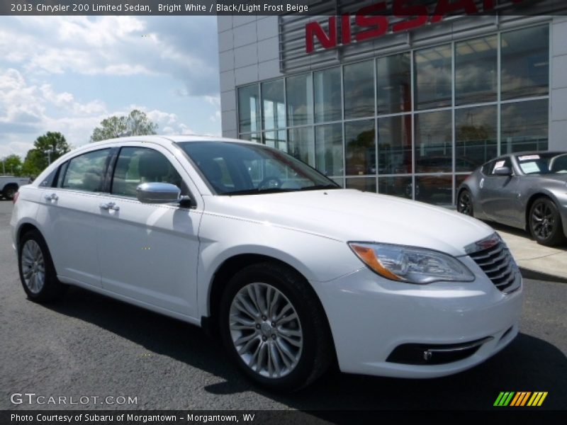 Bright White / Black/Light Frost Beige 2013 Chrysler 200 Limited Sedan