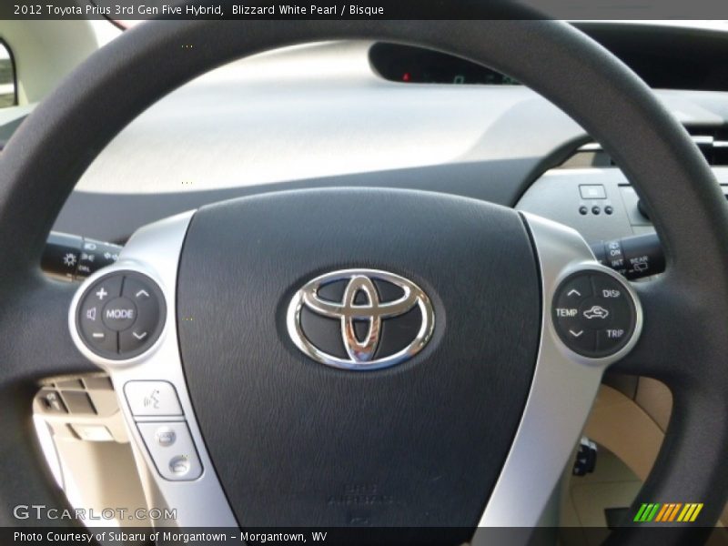 Blizzard White Pearl / Bisque 2012 Toyota Prius 3rd Gen Five Hybrid