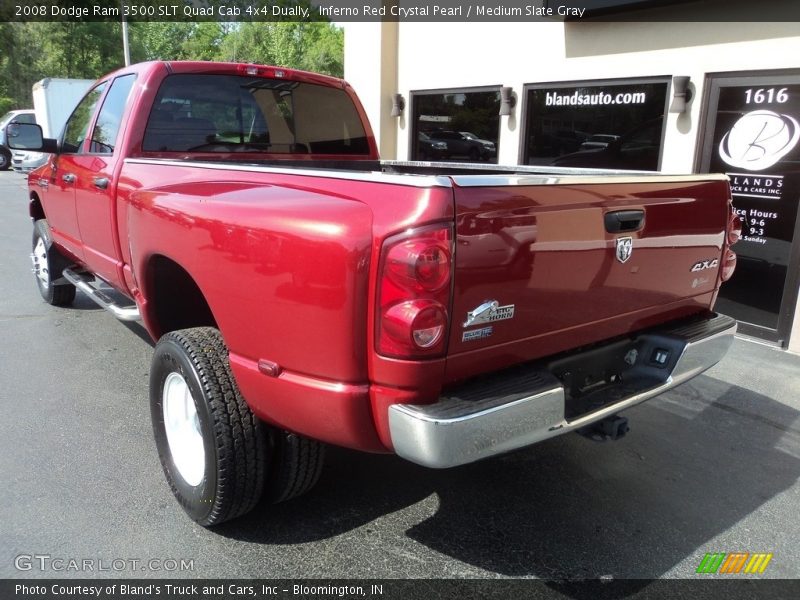 Inferno Red Crystal Pearl / Medium Slate Gray 2008 Dodge Ram 3500 SLT Quad Cab 4x4 Dually