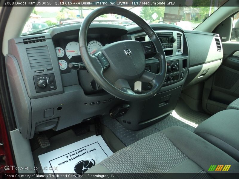 Inferno Red Crystal Pearl / Medium Slate Gray 2008 Dodge Ram 3500 SLT Quad Cab 4x4 Dually