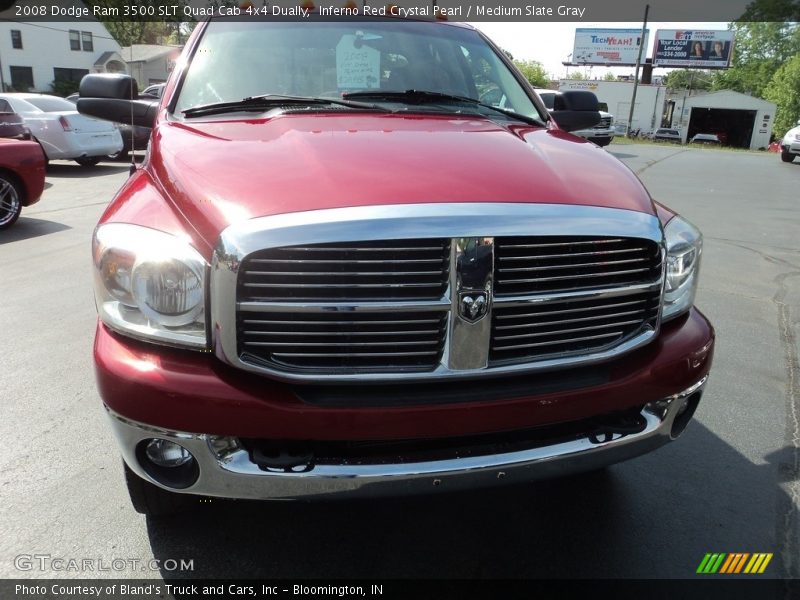 Inferno Red Crystal Pearl / Medium Slate Gray 2008 Dodge Ram 3500 SLT Quad Cab 4x4 Dually