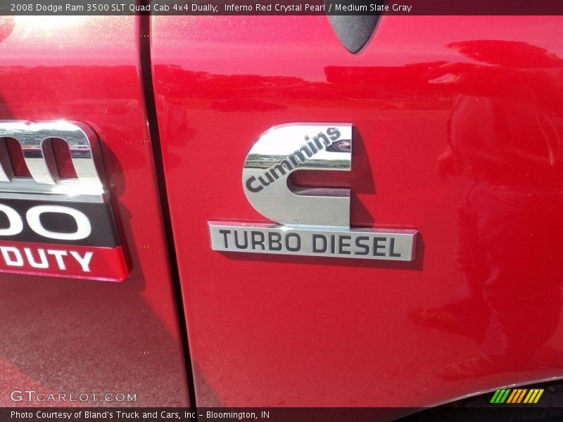 Inferno Red Crystal Pearl / Medium Slate Gray 2008 Dodge Ram 3500 SLT Quad Cab 4x4 Dually