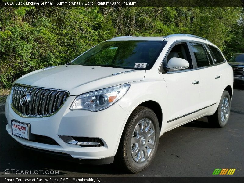 Summit White / Light Titanium/Dark Titanium 2016 Buick Enclave Leather