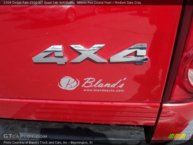 Inferno Red Crystal Pearl / Medium Slate Gray 2008 Dodge Ram 3500 SLT Quad Cab 4x4 Dually