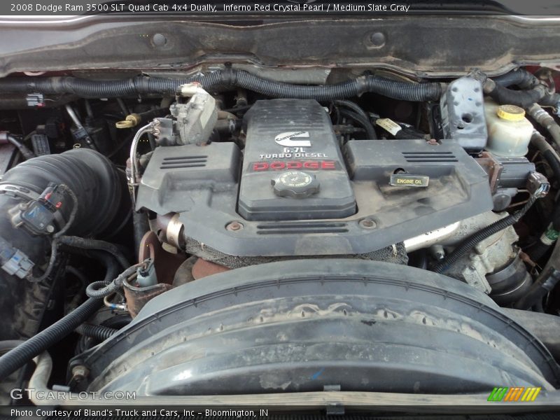 Inferno Red Crystal Pearl / Medium Slate Gray 2008 Dodge Ram 3500 SLT Quad Cab 4x4 Dually