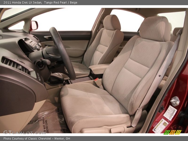 Tango Red Pearl / Beige 2011 Honda Civic LX Sedan