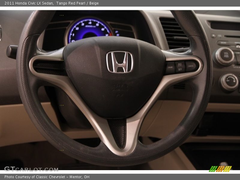 Tango Red Pearl / Beige 2011 Honda Civic LX Sedan